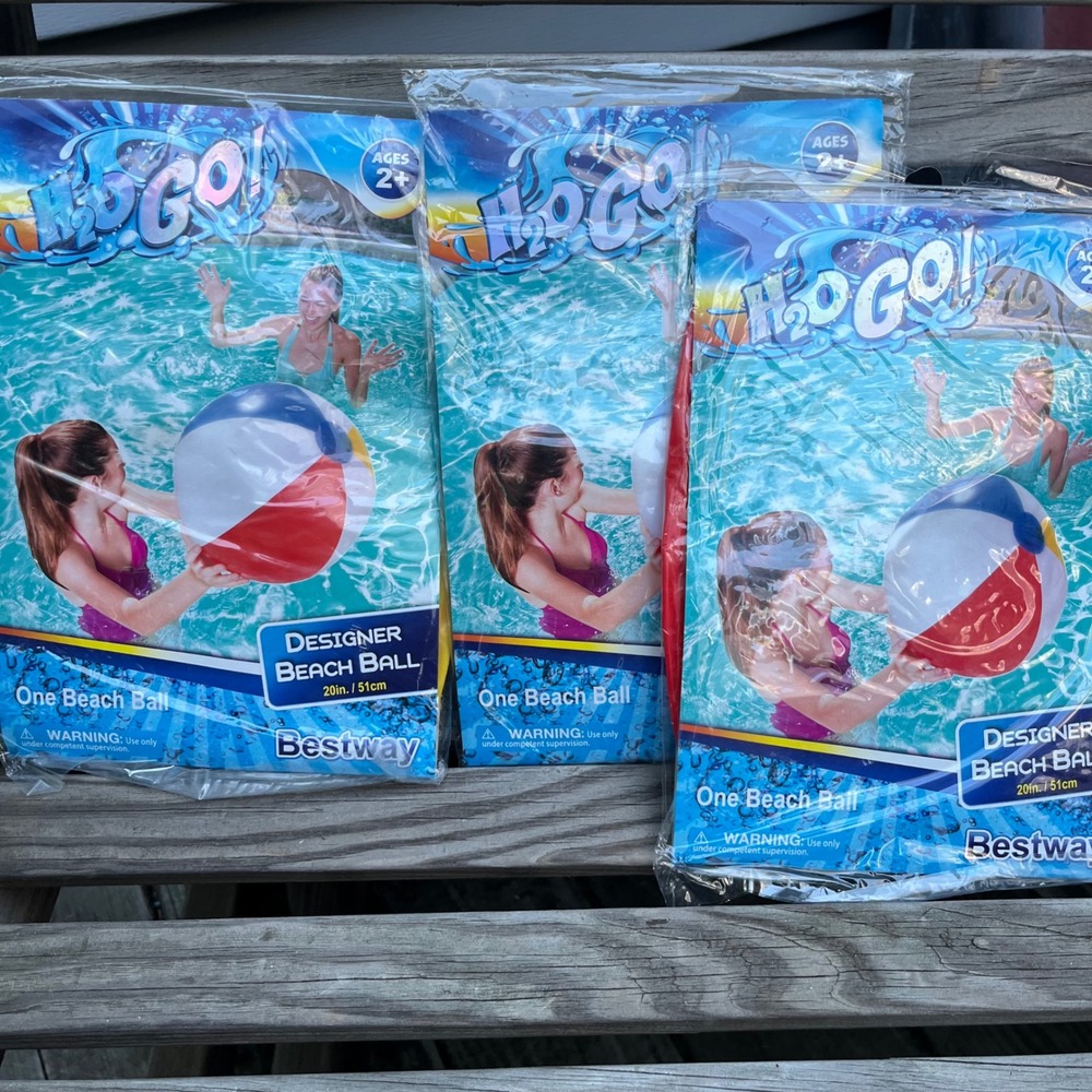 Bundle of 3 Bestway H2OGO! Designer Beach Ball Inflatable 20 Inch Multi Color